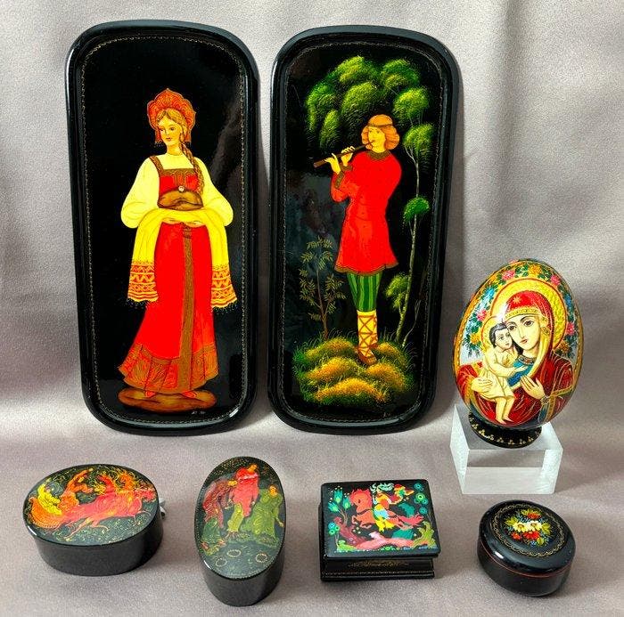 Themacollectie - lakwerkdoosjes, ei en schaaltjes, Antiquités & Art, Antiquités | Jouets