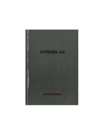 1992 CITROEN AX INSTRUCTIEBOEKJE NEDERLANDS, Ophalen of Verzenden