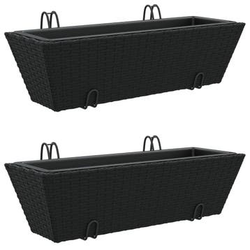 Plantenbak 2st poly rattan | Retour Deal | 36% korting, Overige materialen, Minder dan 30 cm, Nieuw, 60 tot 100 cm