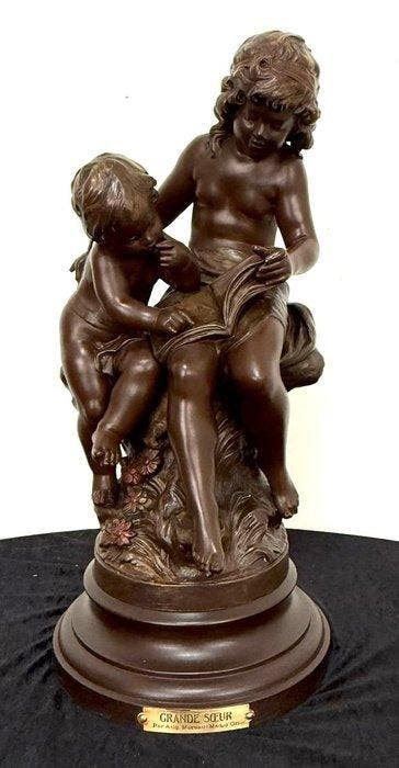 Auguste Moreau (1834-1917) - Groot Art Nouveau - Sculpture,, Antiquités & Art, Art | Objets design