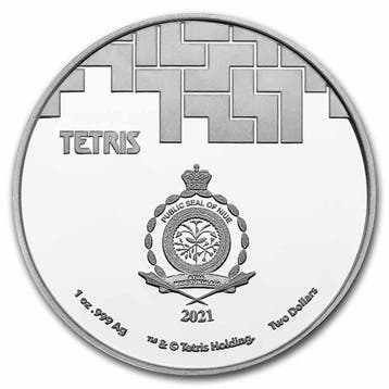 Niue. 2 Dollars 2021 1 oz $2 NZD Niue Silver Tetris St.