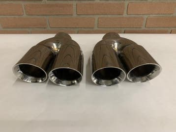 rvs dubbel 3 inch Uitlaat sierstukken set R + L, Auto-onderdelen, Ophalen of Verzenden, Nieuw