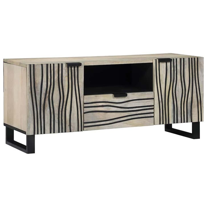 vidaXL TV Eenheden 105 x 33 x 46 cm Wit Bewerkt hout, Maison & Meubles, Armoires | Mobilier de télévision, Envoi