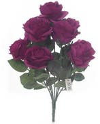 Zijden Rozen Beauty Dark Pink 9 knoppen Boeket 45 cm, Nieuw