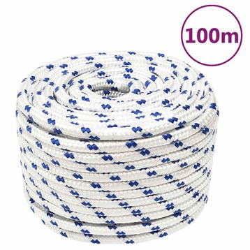 vidaXL Boot touw 12 mm 100 m polypropyleen wit, Verzenden, Nieuw
