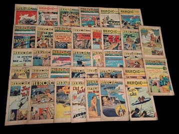 Héroïc Albums - 36 Tijdschriften - Eerste druk - 1949/1954, Boeken, Nieuw