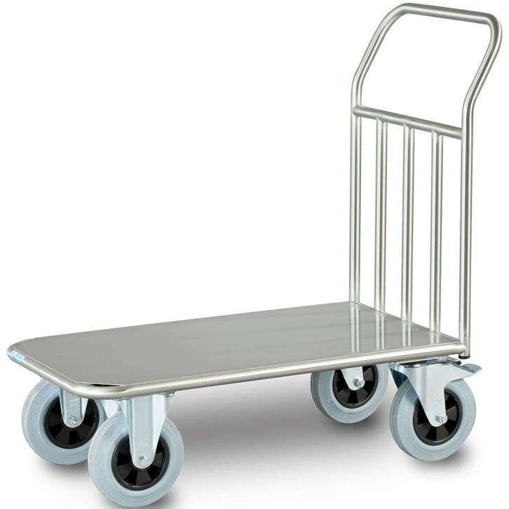 Platformwagen | RVS | Max. 500kg | Wielen (Geremd) +, Zakelijke goederen, Horeca | Keukenapparatuur, Nieuw in verpakking, Verzenden