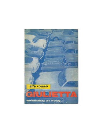 1962 ALFA ROMEO GIULIETTA INSTRUCTIEBOEKJE DUITS, Ophalen of Verzenden