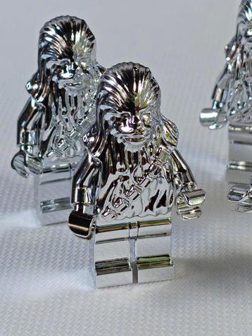 Lego Minifiguur - 5x Lego custom minifigure chrome silver !