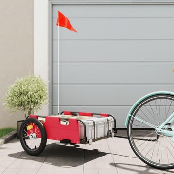 vidaXL Fietstrailer oxford stof en ijzer rood, Verzenden, Nieuw