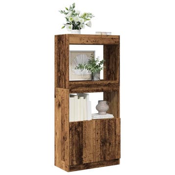 vidaXL Hoge kast 63x33x140 cm bewerkt hout oud houtkleurig, Verzenden