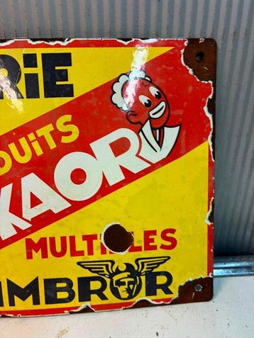 Epicerie Fine – Produits Mokador – Emaille Reclamebord -