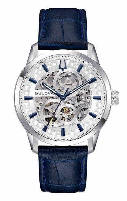 Bulova - Collezione Surveyor Automatic Skeleton Blue Edition, Handtassen en Accessoires, Horloges | Heren