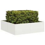 vidaXL Plantenbak 100x100x30 cm staal wit, Verzenden, Nieuw