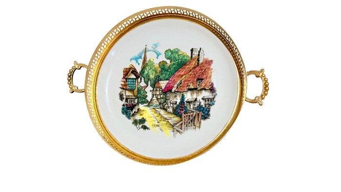 sophie - Plateau - Porcelaine, Laiton, Antiquités & Art, Curiosités & Brocante