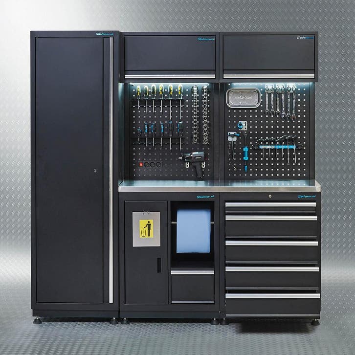 Datona Werkplaatsinrichting PREMIUM met RVS werkblad 200 cm, Bricolage & Construction, Établis, Enlèvement ou Envoi