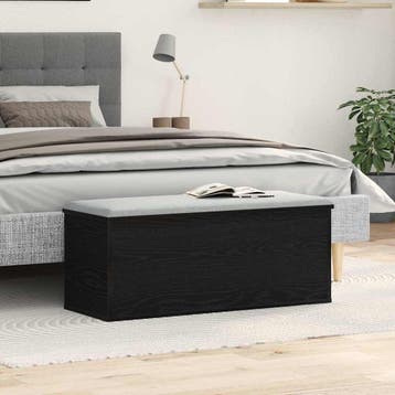 vidaXL Opslagdoos Zwart Eiken 90 x 35 x 35 cm Bewerkt hout, Verzenden