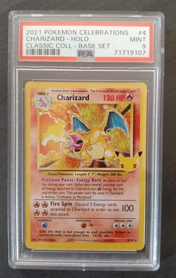 Pokémon - 1 Graded card - Charizard 4/102 Foil, Promo card -, Nieuw