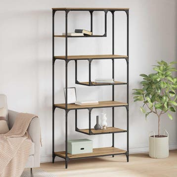 vidaXL Boekenkast 6-laags 81 x 36 x 176 cm Bewerkt hout, Verzenden, Nieuw