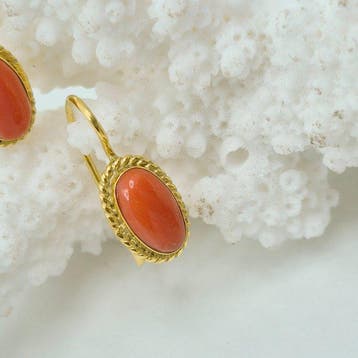 Koraal - Zilver, Verguld, Zonder reservering - Oorbellen -