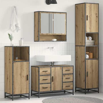 vidaXL Badkamermeubel Set 3 st Artisan Eiken 90 x 33 x 60 cm, Verzenden