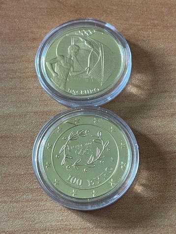 Grèce. 10 Euro / 100 Euro 2004 Torch Relay set (6 coins