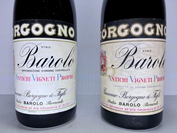 1962 & 1965 Giacomo Borgogno - Barolo Riserva - 2 Flessen, Collections, Vins