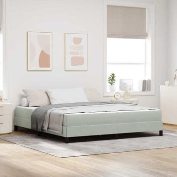 vidaXL Boxspring bed met matras Lichtgrijs 180 x 200 cm Stof, Verzenden, Nieuw