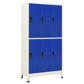 vidaXL Lockerkast 90x45x180 cm staal grijs en blauw, Huis en Inrichting, Verzenden, Nieuw