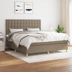 vidaXL Boxspring met matras stof taupe 180x200 cm, Verzenden, Nieuw