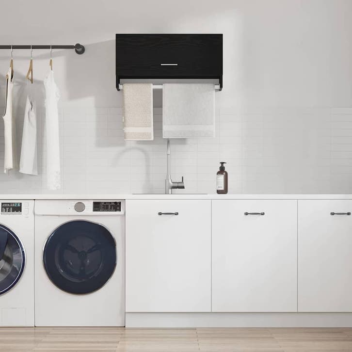 vidaXL Kledingkast met lade Zwart Eiken 70 x 32,5 x 35 cm, Huis en Inrichting, Kasten | Kleerkasten, Nieuw, Verzenden