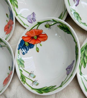 Villeroy & Boch - Bol (6) - Amapola - Porcelaine - 6, Antiquités & Art