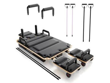 Veiling - Pilates Reformer Board Movea - opvouwbaar - Zwart, Sports & Fitness