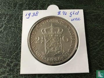 Nederland 2½ gulden 1938 (type 1), Verzenden, Overige waardes, Losse munt, Goud