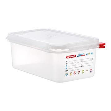 Voedseldoos | 2.8L | 1/4GN | 265x162x100(h)mm Araven, Verzenden