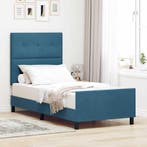 vidaXL Boxspring bed met hoofdeinde Donkerblauw 90 x 190 cm, Verzenden, Nieuw