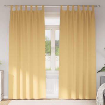 vidaXL Blackout Gordijnen met Ringen 2 st Beige 260 x 140 cm, Maison & Meubles, Verzenden