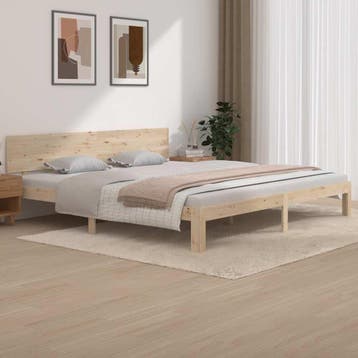 vidaXL Bedframe massief grenenhout 200x200 cm, Verzenden