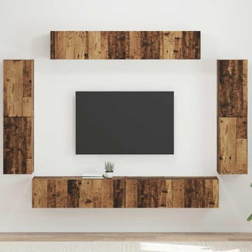 vidaXL TV Kast 8 pcs Oudhout, Verzenden