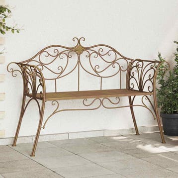 vidaXL Tuinbank 2-Aantal zitplaatsen 130 x 47 x 90 cm Staal, Tuin en Terras, Verzenden, Nieuw