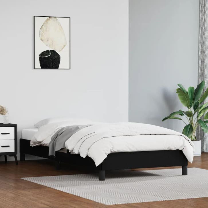 vidaXL Bedframe kunstleer zwart 90x200 cm, Huis en Inrichting, Slaapkamer | Bedden, Nieuw, Verzenden