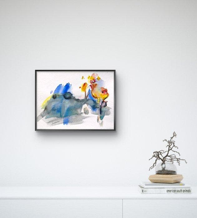 LIANG Hailun - Blue Hills of a Dream, Antiquités & Art, Art | Peinture | Moderne