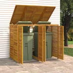 vidaXL Afvalbakberging dubbel 140x89x117 cm massief, Verzenden