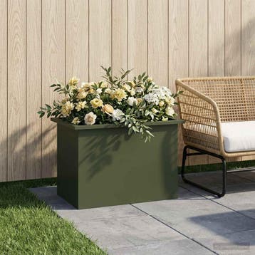 vidaXL Tuinplantenbak met led Olijfgroen 40 x 60 x 40 cm, Verzenden, Nieuw