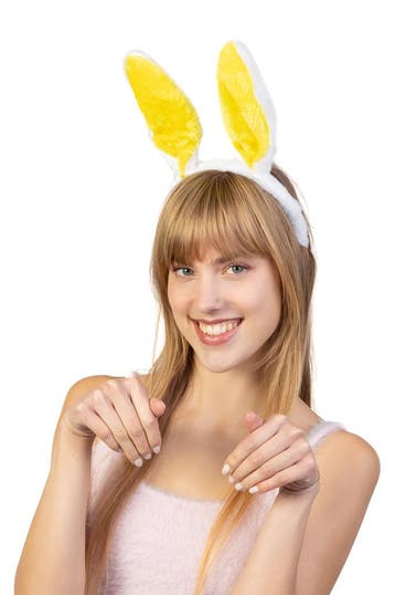 KIMU® Haarband Konijn Wit Geel Diadeem Konijnenoren Oren Oor, Kleding | Dames, Ophalen of Verzenden, Nieuw