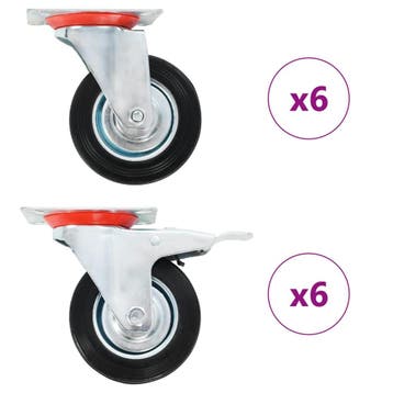 vidaXL 12 st Zwenkwielen 100 mm, Verzenden