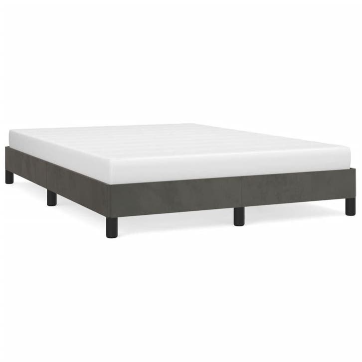 Bedframe 140x200 fluweel grijs | Retour deal | 59% korting, Maison & Meubles, Chambre à coucher | Lits, Envoi