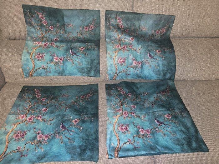 set 4 copricuscini Sfoderabili in velluto ,cerniera a, Antiek en Kunst, Curiosa en Brocante