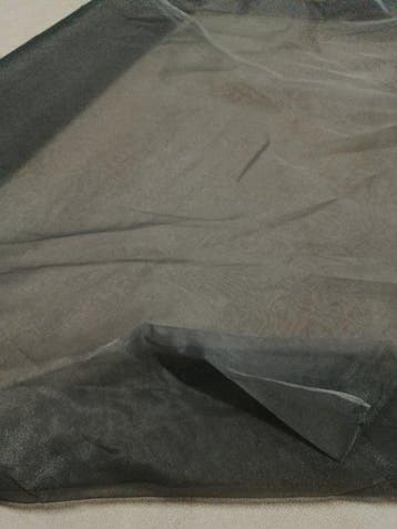 Raffinato Taglio di Tessuto Organza Nero Antracite - Textiel