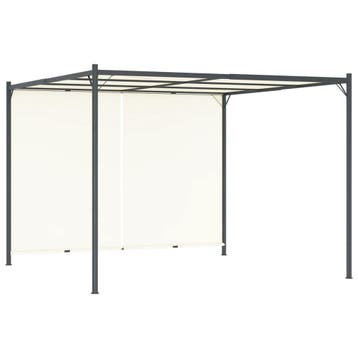 vidaXL Pergola met verstelbaar dak 3x3 m staal crèmewit, Verzenden, Nieuw